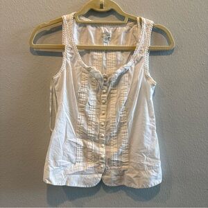 Odille Cream Sleeveless Blouse with Button Detail